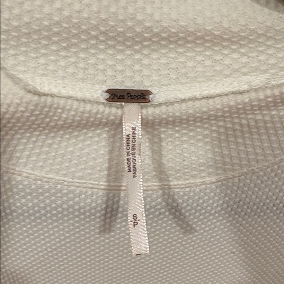 Free People Cream Knit Top with Multicolor Sleeves - Picture 3 of 4